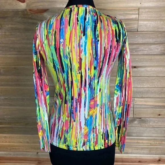 Prabal Gurung Multi Colored Long Sleeve Tee Size XS 0856 - Picture 4 of 5